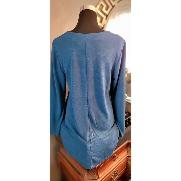 DOMANI Cotton Blend 3/4 Sleeve Crew Neck Tunic Top Size Large NWT - Picture 4 of 10